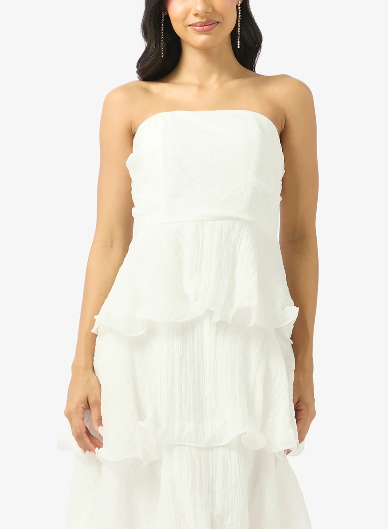 Ginger  Bandeau Tiered A Line Dress for Women | Best Price UAE